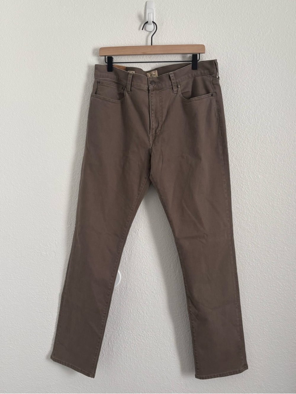 NWT J. Crew Men's Size 35x32 Brown 770 Straight 5-Pocket Stretch Pant